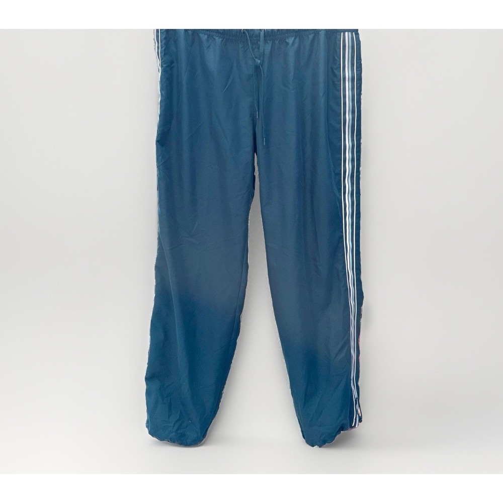 Women's PXL Retro Teal Side Stripe Track Windbreaker Pants Athletic Casual
